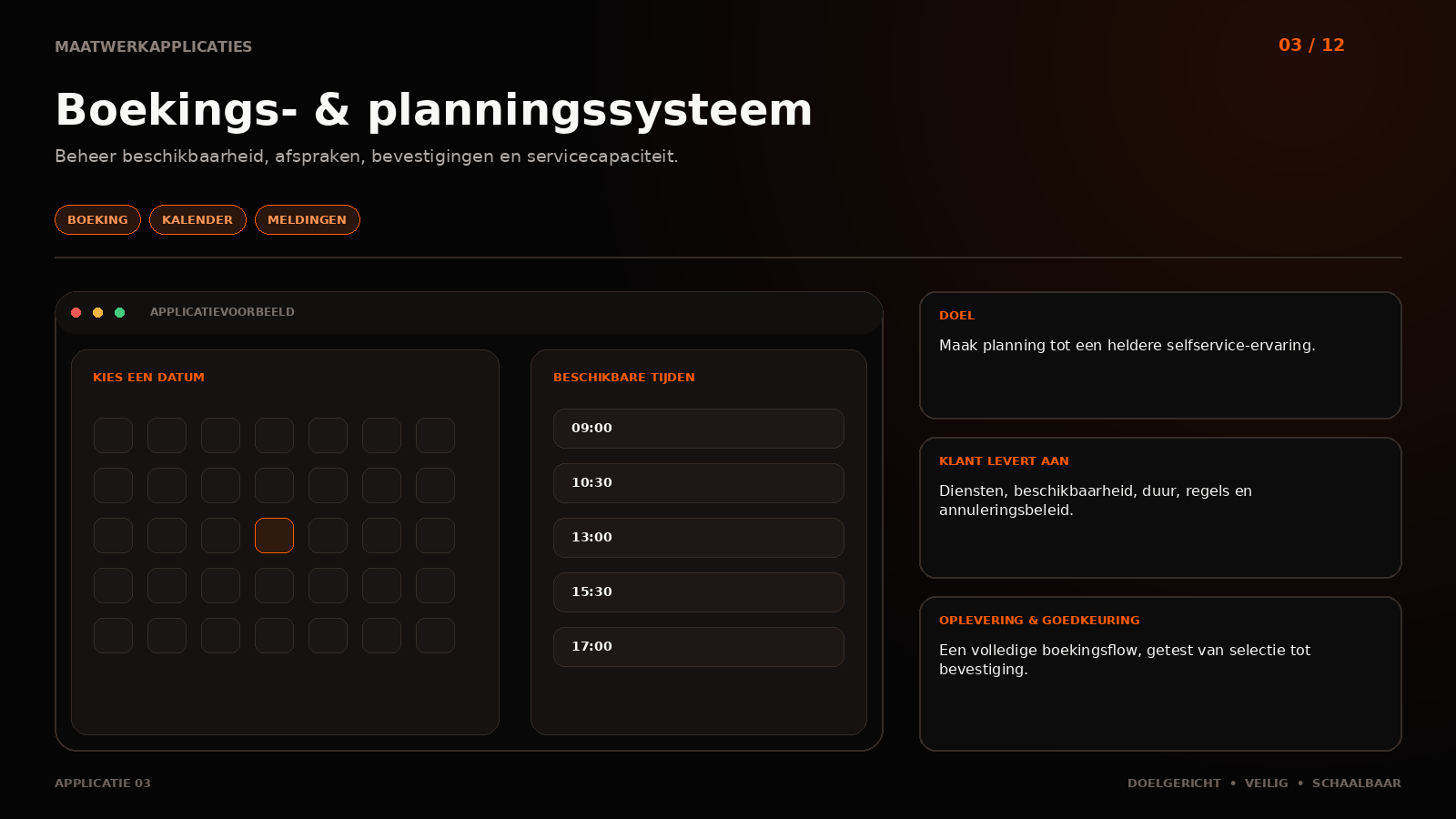 Application 03: Booking & scheduling system