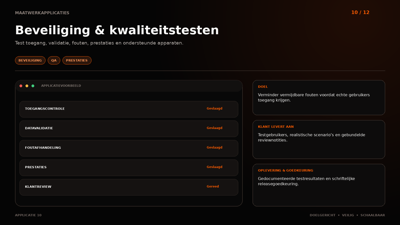 Application 10: Security & quality testing