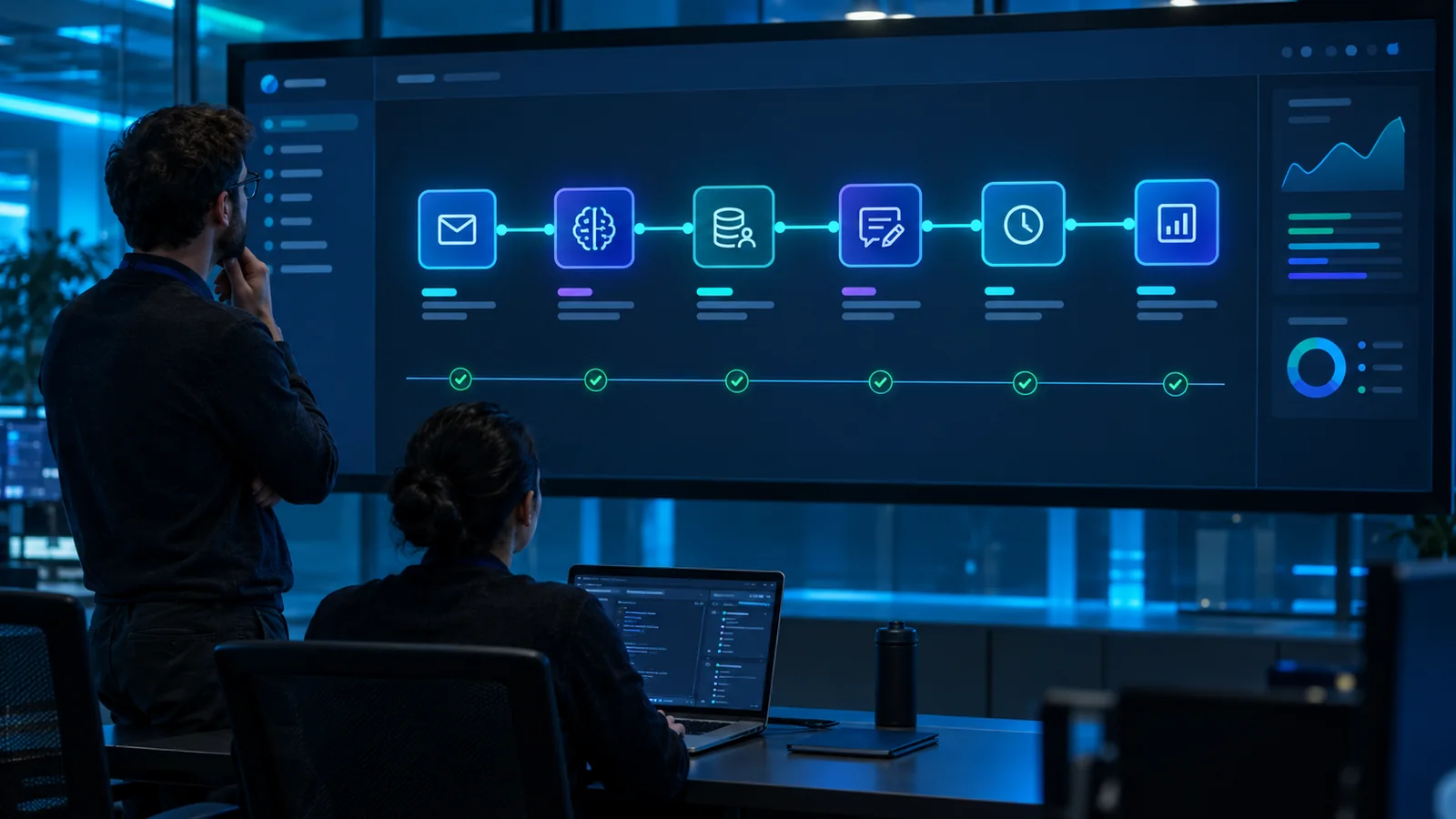 De leadworkflow als nodegrafiek in Vyndexo HQ